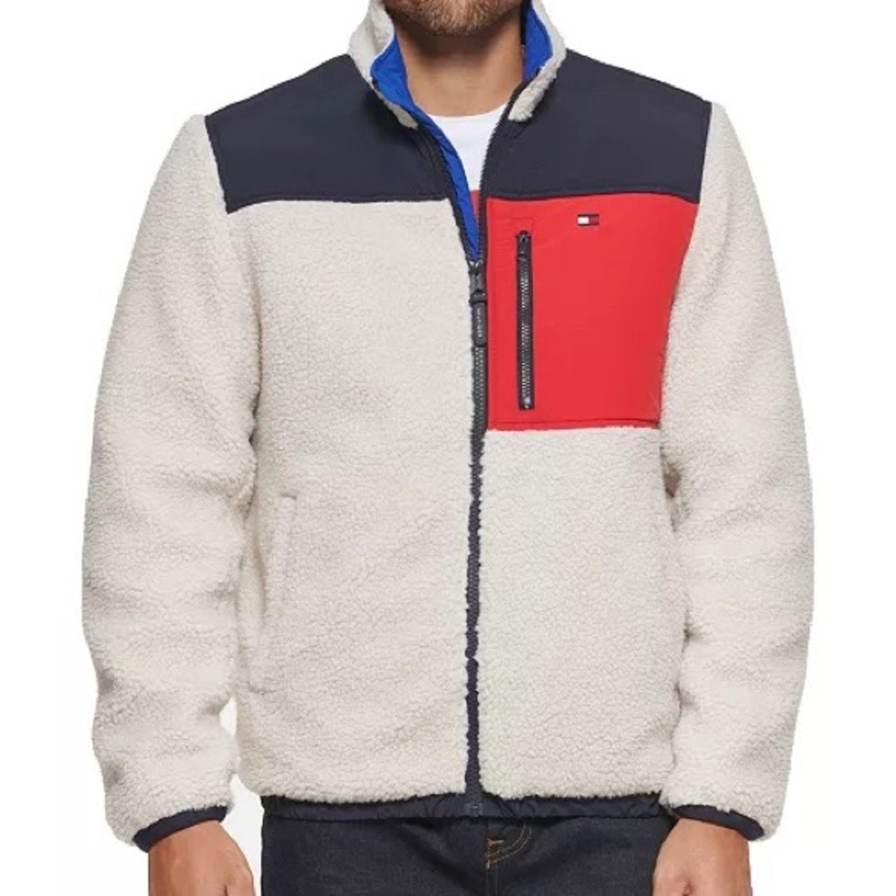 Tommy Hilfiger Men Color Block Sherpa Jacket